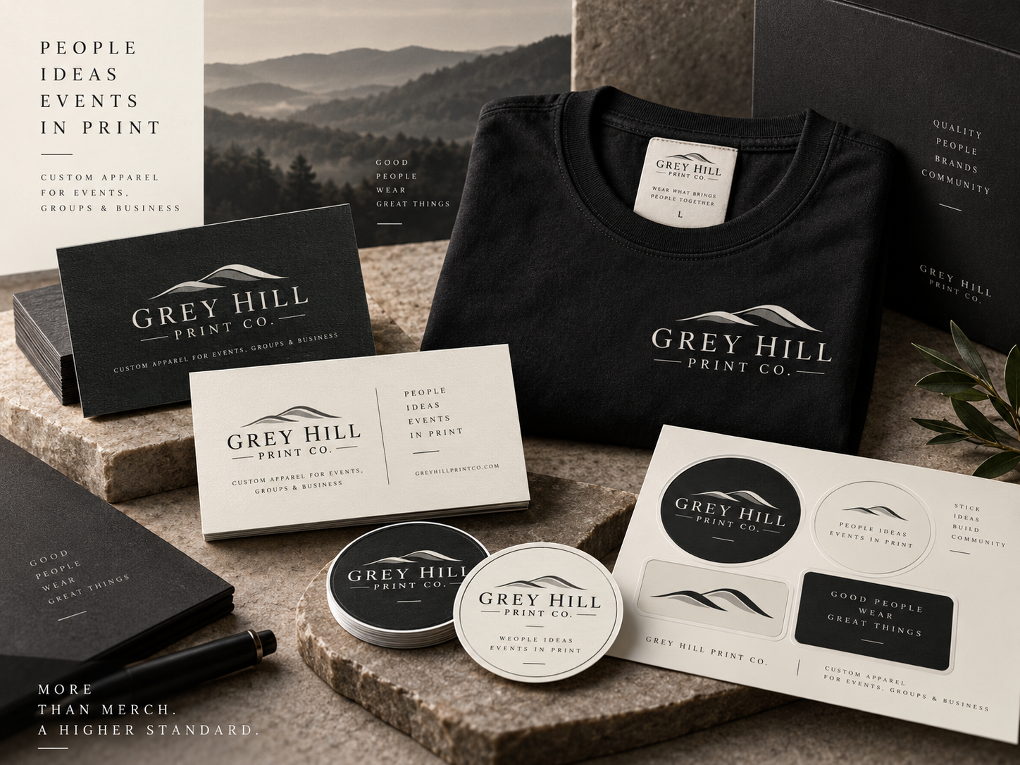 Example collection of coordinated apparel and print products