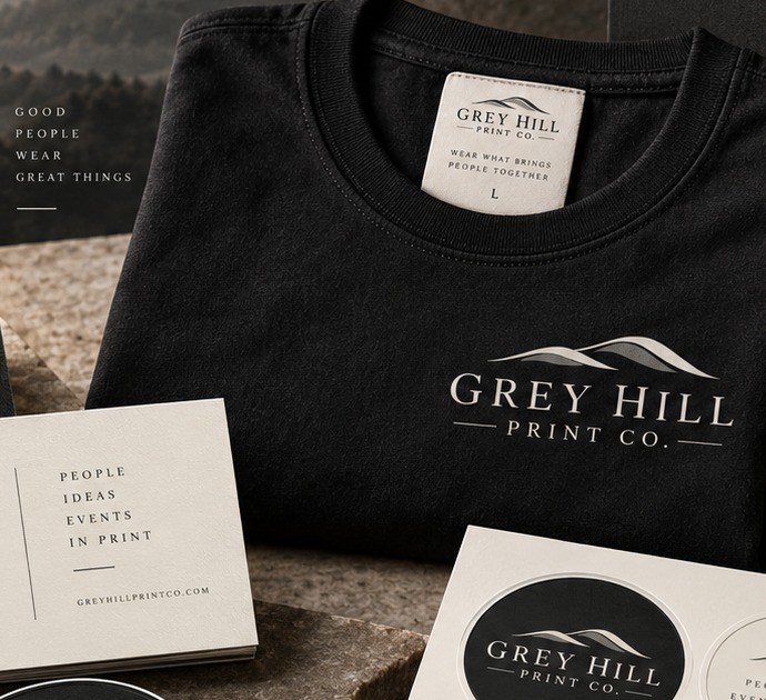 Custom printed apparel by Grey Hill Print Co.